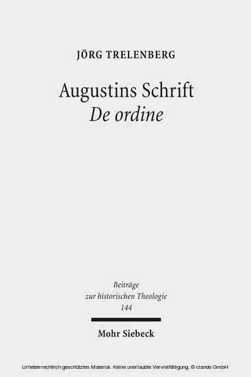 Augustins Schrift De ordine main product photo