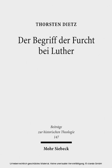 Der Begriff der Furcht bei Luther main product photo