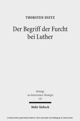 Der Begriff der Furcht bei Luther