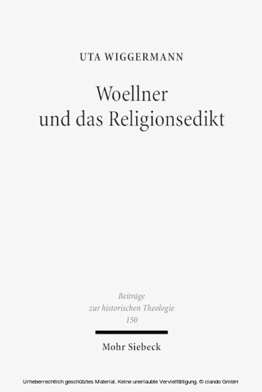 Woellner und das Religionsedikt main product photo
