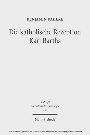 Die katholische Rezeption Karl Barths main product photo