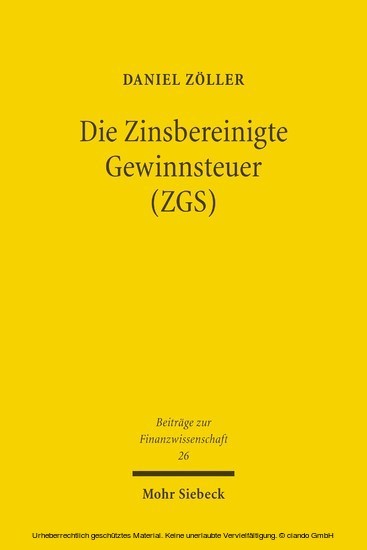 Die Zinsbereinigte Gewinnsteuer (ZGS) main product photo