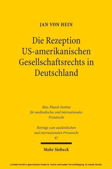 Die Rezeption US-amerikanischen Gesellschaftsrechts in Deutschland main product photo