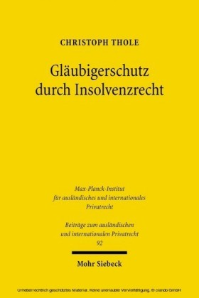 Gläubigerschutz durch Insolvenzrecht