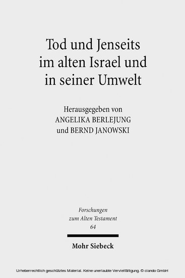 Tod und Jenseits im alten Israel und in seiner Umwelt main product photo