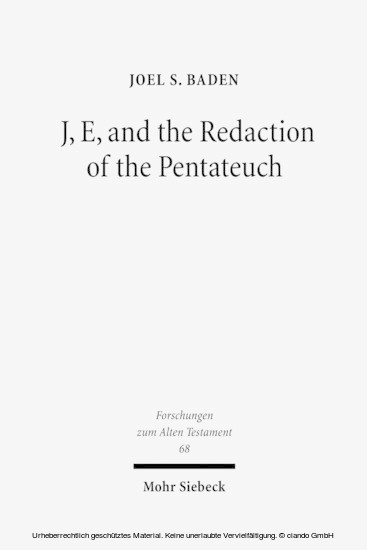 J, E, and the Redaction of the Pentateuch main product photo