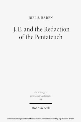 J, E, and the Redaction of the Pentateuch