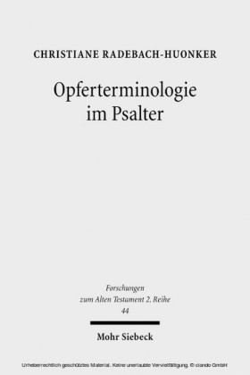 Opferterminologie im Psalter