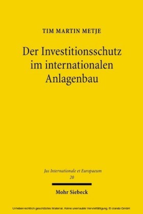Der Investitionsschutz im internationalen Anlagenbau