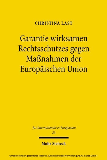 Garantie wirksamen Rechtsschutzes gegen Maßnahmen der Europäischen Union main product photo