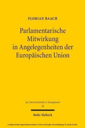 Parlamentarische Mitwirkung in Angelegenheiten der Europäischen Union
