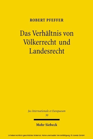 Das Verhältnis von Völkerrecht und Landesrecht main product photo