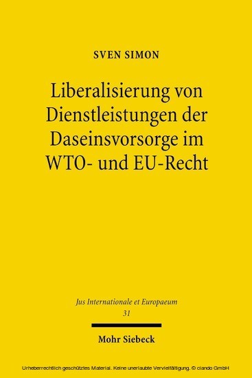 Liberalisierung von Dienstleistungen der Daseinsvorsorge im WTO- und EU-Recht main product photo