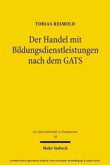 Der Handel mit Bildungsdienstleistungen nach dem GATS main product photo