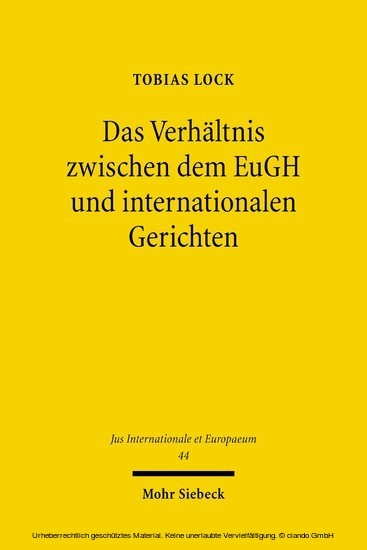 Das Verhältnis zwischen dem EuGH und internationalen Gerichten main product photo