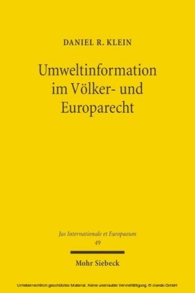 Umweltinformation im Völker- und Europarecht