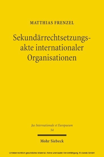 Sekundärrechtsetzungsakte internationaler Organisationen main product photo