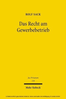 Das Recht am Gewerbebetrieb