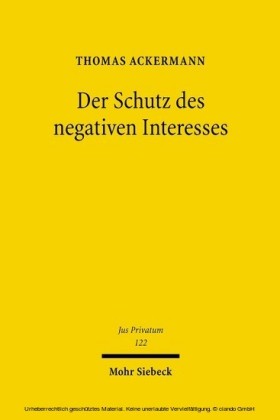 Der Schutz des negativen Interesses