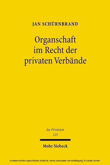 Organschaft im Recht der privaten Verbände main product photo