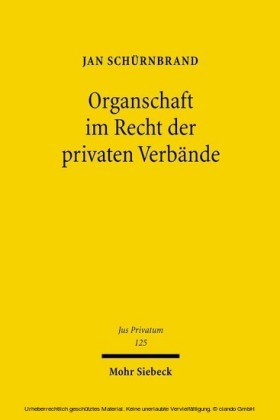 Organschaft im Recht der privaten Verbände