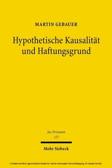 Hypothetische Kausalität und Haftungsgrund main product photo