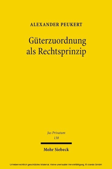 Güterzuordnung als Rechtsprinzip main product photo