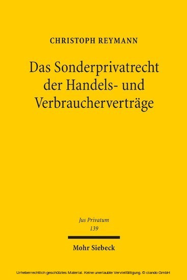 Das Sonderprivatrecht der Handels- und Verbraucherverträge main product photo