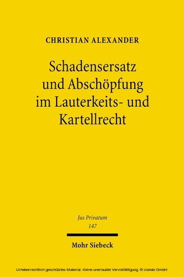 Schadensersatz und Abschöpfung im Lauterkeits- und Kartellrecht main product photo