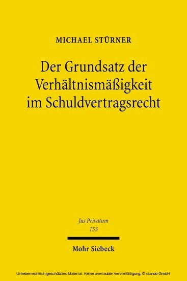 Der Grundsatz der Verhältnismäßigkeit im Schuldvertragsrecht main product photo