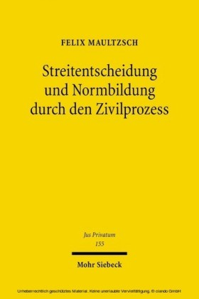 Streitentscheidung und Normbildung durch den Zivilprozess