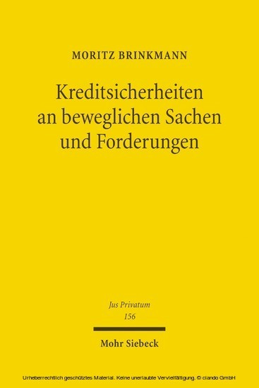 Kreditsicherheiten an beweglichen Sachen und Forderungen main product photo