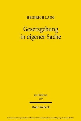 Gesetzgebung in eigener Sache