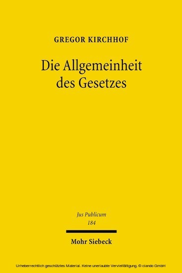 Die Allgemeinheit des Gesetzes main product photo
