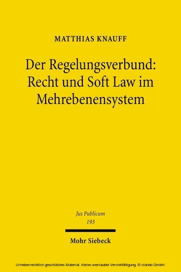 Der Regelungsverbund: Recht und Soft Law im Mehrebenensystem main product photo