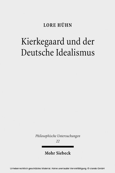 Kierkegaard und der Deutsche Idealismus main product photo