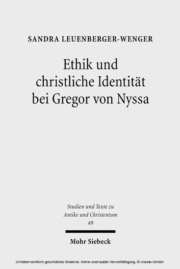 Ethik und christliche Identität bei Gregor von Nyssa main product photo