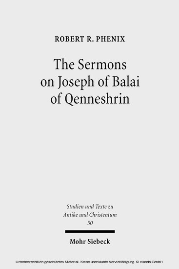 The Sermons on Joseph of Balai of Qenneshrin main product photo