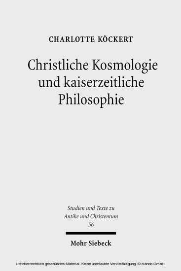 Christliche Kosmologie und kaiserzeitliche Philosophie main product photo