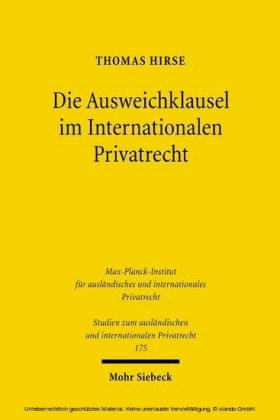 Die Ausweichklausel im Internationalen Privatrecht