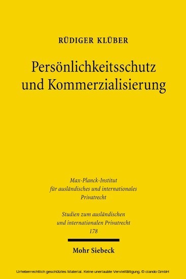 Persönlichkeitsschutz und Kommerzialisierung main product photo