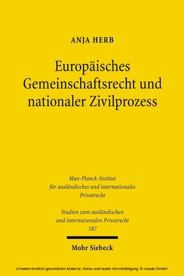 Europäisches Gemeinschaftsrecht und nationaler Zivilprozess main product photo