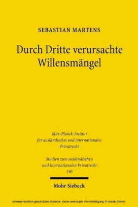 Durch Dritte verursachte Willensmängel