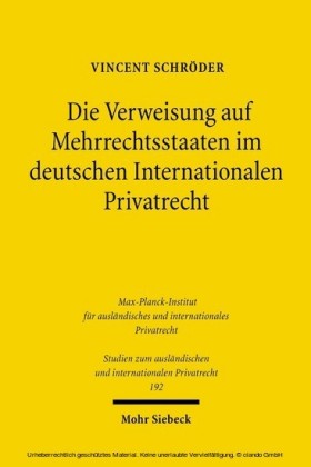 Die Verweisung auf Mehrrechtsstaaten im deutschen Internationalen Privatrecht