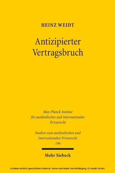 Antizipierter Vertragsbruch main product photo