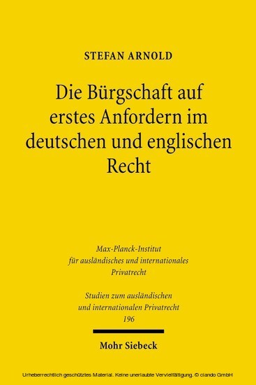 Die Bürgschaft auf erstes Anfordern im deutschen und englischen Recht main product photo