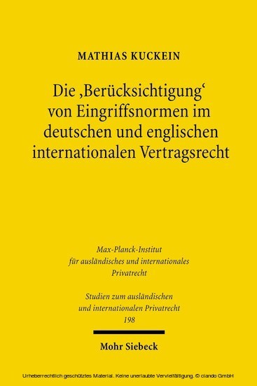 Die 'Berücksichtigung' von Eingriffsnormen im deutschen und englischen internationalen Vertragsrecht main product photo