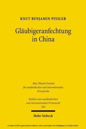 Gläubigeranfechtung in China