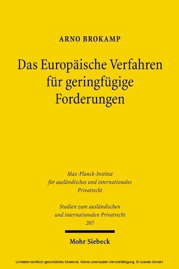 Das Europäische Verfahren für geringfügige Forderungen main product photo
