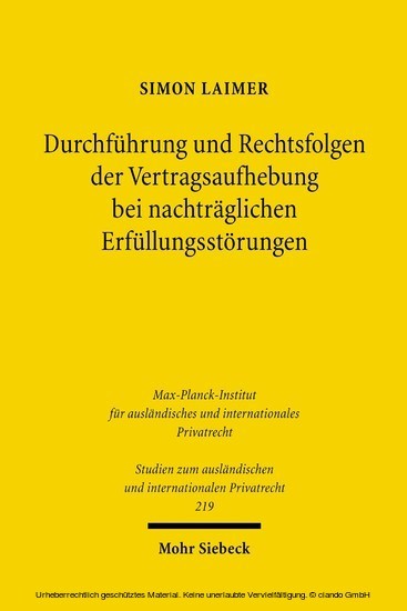 Durchführung und Rechtsfolgen der Vertragsaufhebung bei nachträglichen Erfüllungsstörungen main product photo
